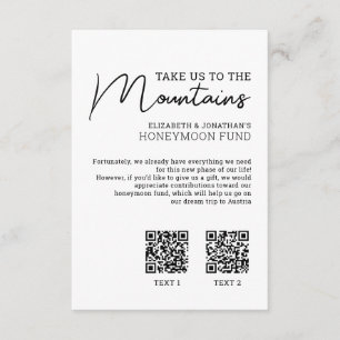 Honeymoon-Fonds moderner Bargeldcode Begleitkarte