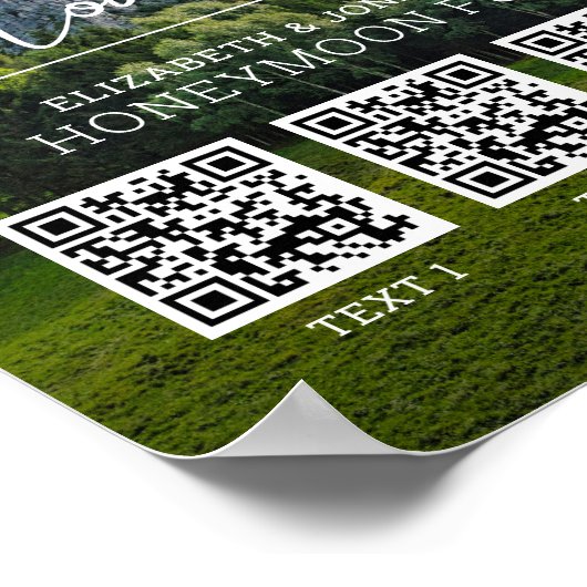 Honeymoon-Fonds moderner Bargeldcode Poster (Ecke)