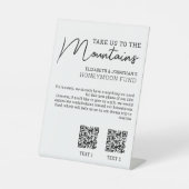 Honeymoon-Fonds moderner Bargeldcode Sockelschild (Vorderseite)