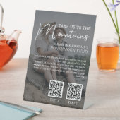 Honeymoon-Fonds Modernes Bargeld qr Foto Sockelschild (In Situ)