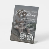 Honeymoon-Fonds Modernes Bargeld qr Foto Sockelschild (Vorderseite)