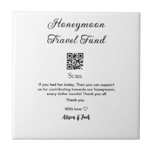 Honeymoon-Fonds QR-Code scannen Namen hinzufügen  Fliese