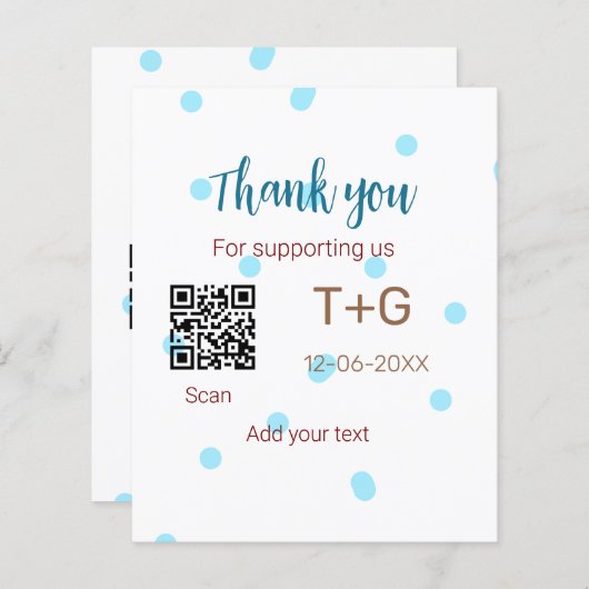 Honeymoon Fund Add Q R Codelame Name Hochzeit (Vorne/Hinten)