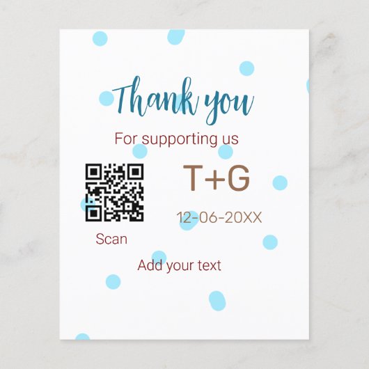 Honeymoon Fund Add Q R Codelame Name Hochzeit (Rückseite)