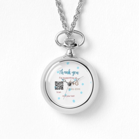 Honeymoon Fund Add Q R Codelame Name Hochzeit Armbanduhr (Vorderseite)