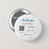 Honeymoon Fund Add Q R Codelame Name Hochzeit Button (Vorne & Hinten)
