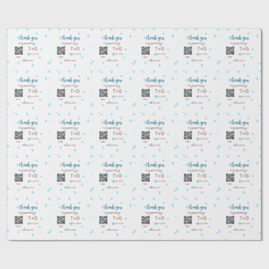 Honeymoon Fund Add Q R Codelame Name Hochzeit Geschenkpapier (Flach)