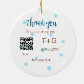 Honeymoon Fund Add Q R Codelame Name Hochzeit Keramik Ornament (Hinten)