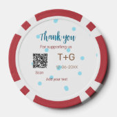 Honeymoon Fund Add Q R Codelame Name Hochzeit Pokerchips (Rückseite)
