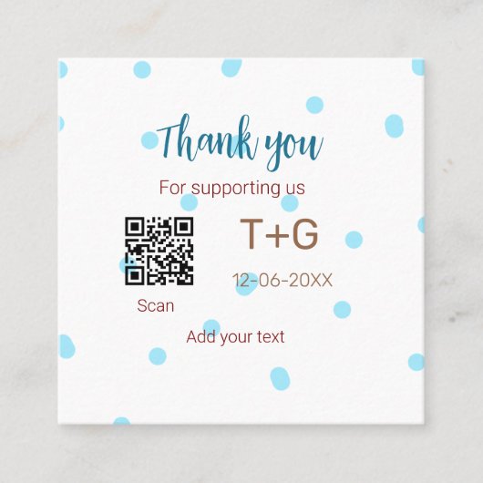 Honeymoon Fund Add Q R Codelame Name Hochzeit Quadratische Visitenkarte (Vorderseite)