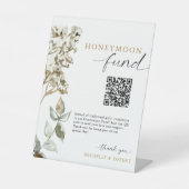 Honeymoon Fund Boho Pampas Grass Wedding Elegant Sockelschild (Vorderseite)