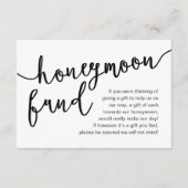 Honeymoon Fund Cash Wish, ein Hinweis auf Geschenk Begleitkarte (Vorderseite)
