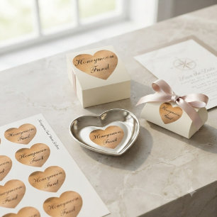 Honeymoon Fund Copper Heart Herz-Aufkleber