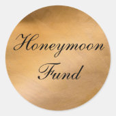 Honeymoon Fund Copper Round Runder Aufkleber (Vorderseite)