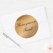 Honeymoon Fund Copper Round Runder Aufkleber (Umschlag)