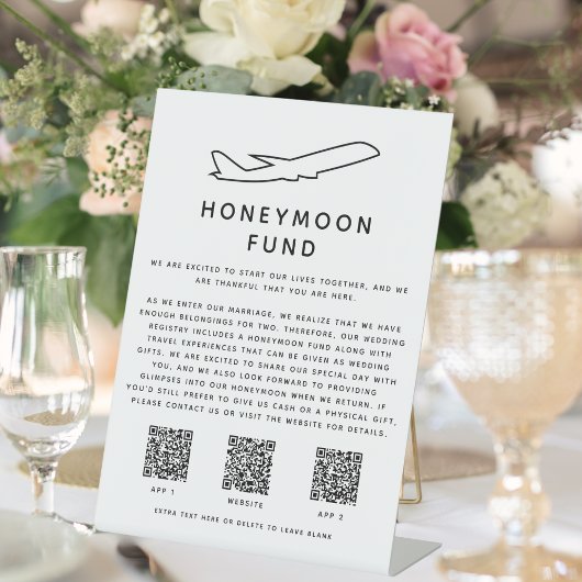 Honeymoon Fund Digital QR Code 2 Apps & Website Sockelschild
