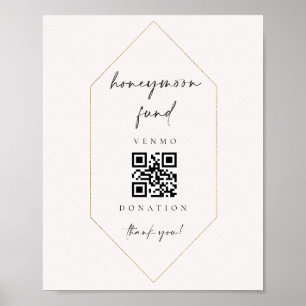 Honeymoon Fund Donation Scan Sign Cash Gift C100 Poster