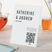 Honeymoon Fund Elegance Cash QR Code Wedding Sign Sockelschild (In Situ)