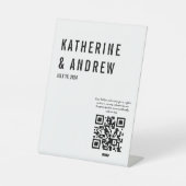 Honeymoon Fund Elegance Cash QR Code Wedding Sign Sockelschild (Vorderseite)