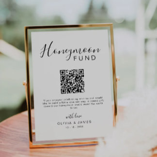 Honeymoon Fund Elegante Kalligraphie QR Code-Zeich Einladung