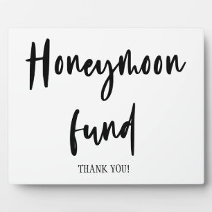 Honeymoon Fund Hochzeitszeichen Tabletop Plaque Fotoplatte