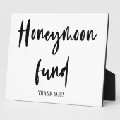 Honeymoon Fund Hochzeitszeichen Tabletop Plaque Fotoplatte (Seite)
