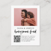 Honeymoon Fund | Lässiges Skript-Foto und QR-Code Begleitkarte (Vorderseite)