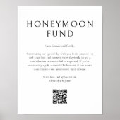 Honeymoon Fund Minimal Schwarz-weiße Wünsche Gut Poster (Vorne)