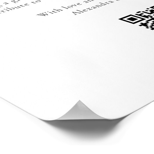 Honeymoon Fund Minimal Schwarz-weiße Wünsche Gut Poster (Ecke)