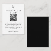 Honeymoon Fund Minimalist Botanical Wedding  Begleitkarte (Vorne/Hinten)