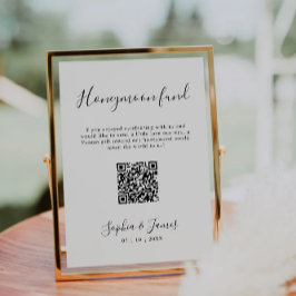 Honeymoon Fund Minimalistisch Wedding QR Code Sign Einladung