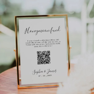 Honeymoon Fund Minimalistisch Wedding QR Code Sign Einladung