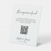 Honeymoon Fund Minimalistisch Wedding QR Code Sign Sockelschild (Vorderseite)