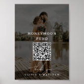 Honeymoon Fund. Minimalistischer QR Code Foto Hoch Poster (Vorne)