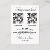 Honeymoon Fund mit 2 QR Code Begleitkarte (Vorderseite)
