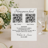 Honeymoon Fund mit 2 QR Code und Foto Einladung