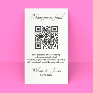 Honeymoon Fund mit QR Code Enclosure Card Begleitkarte