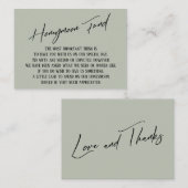 Honeymoon Fund Modern Handwriting Sage Green Begleitkarte (Vorne/Hinten)