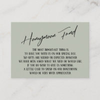 Honeymoon Fund Modern Handwriting Sage Green