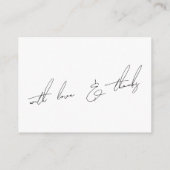 Honeymoon Fund Modern Slim Handwriting White Begleitkarte (Rückseite)