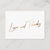 Honeymoon Fund Moderne Gold Handwriting Wedding Begleitkarte (Rückseite)