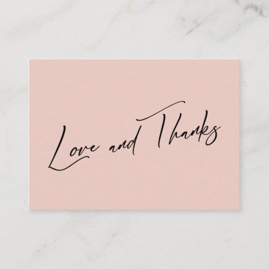 Honeymoon Fund Moderne Handwriting Simple Blush Begleitkarte (Rückseite)