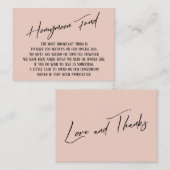 Honeymoon Fund Moderne Handwriting Simple Blush Begleitkarte (Vorne/Hinten)
