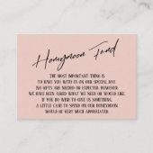 Honeymoon Fund Moderne Handwriting Simple Blush Begleitkarte (Vorderseite)