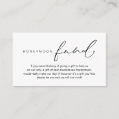 Honeymoon Fund, Moderne romantische Hochzeit Begleitkarte (Vorderseite)