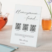 Honeymoon Fund Modernes Cash QR Code Hochzeit Sockelschild (In Situ)