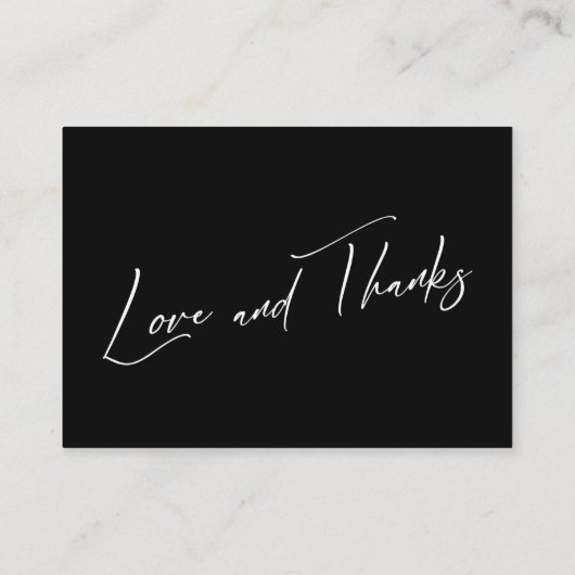 Honeymoon Fund Modernes Handwriting Black & White Begleitkarte (Rückseite)