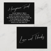 Honeymoon Fund Modernes Handwriting Black & White Begleitkarte (Vorne/Hinten)