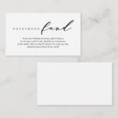 Honeymoon Fund, Modernes romantisches Design Begleitkarte (Vorne/Hinten)
