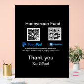 Honeymoon Fund PayPal Venmo QR Code Vielen Dank Acrylschild (Hochzeit)